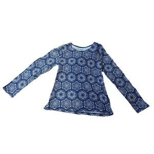 Croft And Barrow Brand Blue & White Size Medium Women’s Shirt LS Preowned